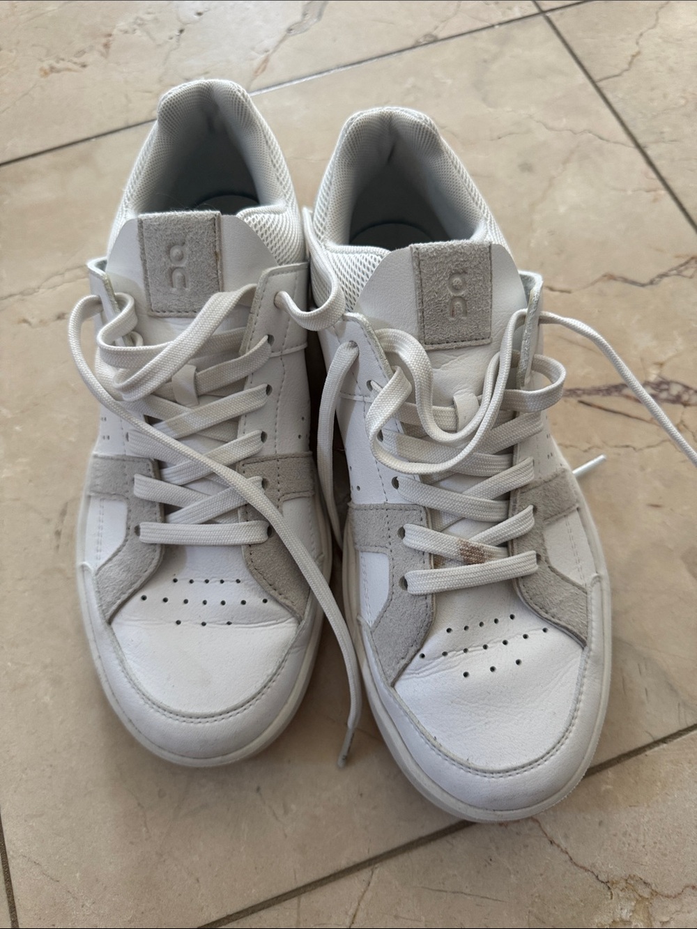 On Running White and Light Gray Women's Sneakers